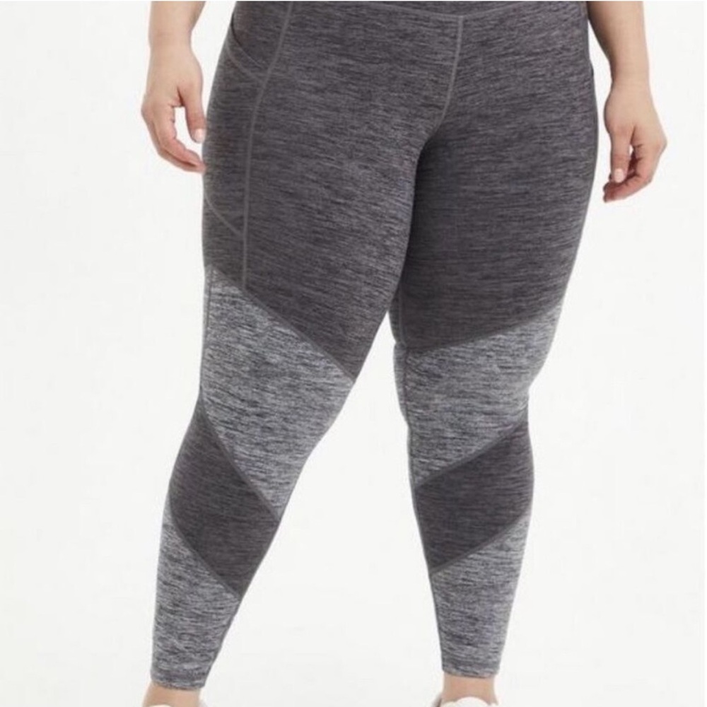 Torrid Color Block Space Dye Leggings; Charcoal/Gray; Plus Size 4